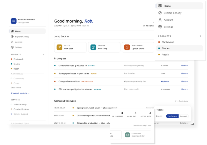 Canopy — the connected school growth platform portal by Akkedis Digital